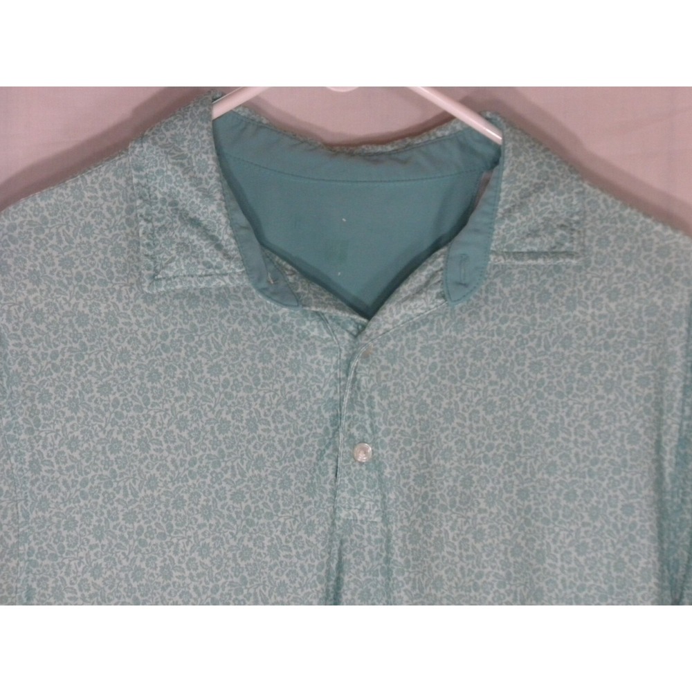 Hickey Freeman Polo Shirt‎ Mens M Green Floral Luxury Golf Ivy Prep Short Sleeve - Picture 4 of 11
